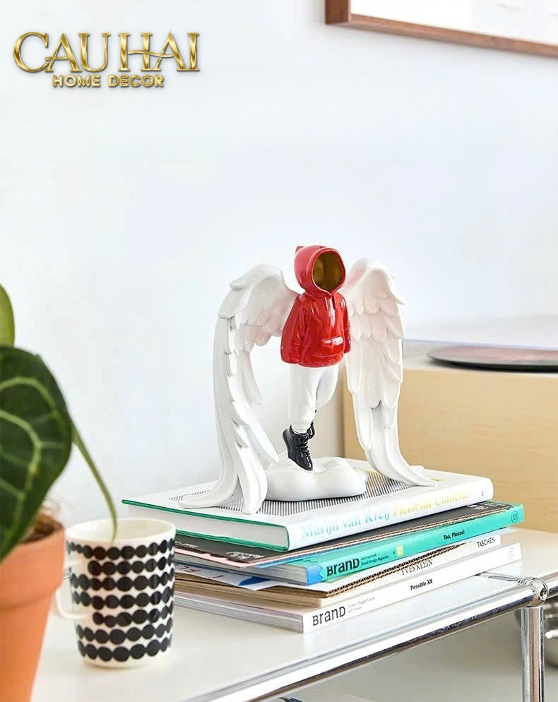 TƯỢNG URBAN STREET ART ANGEL RED HOOD SERAPHIM - CẬU HAI HOME DECOR