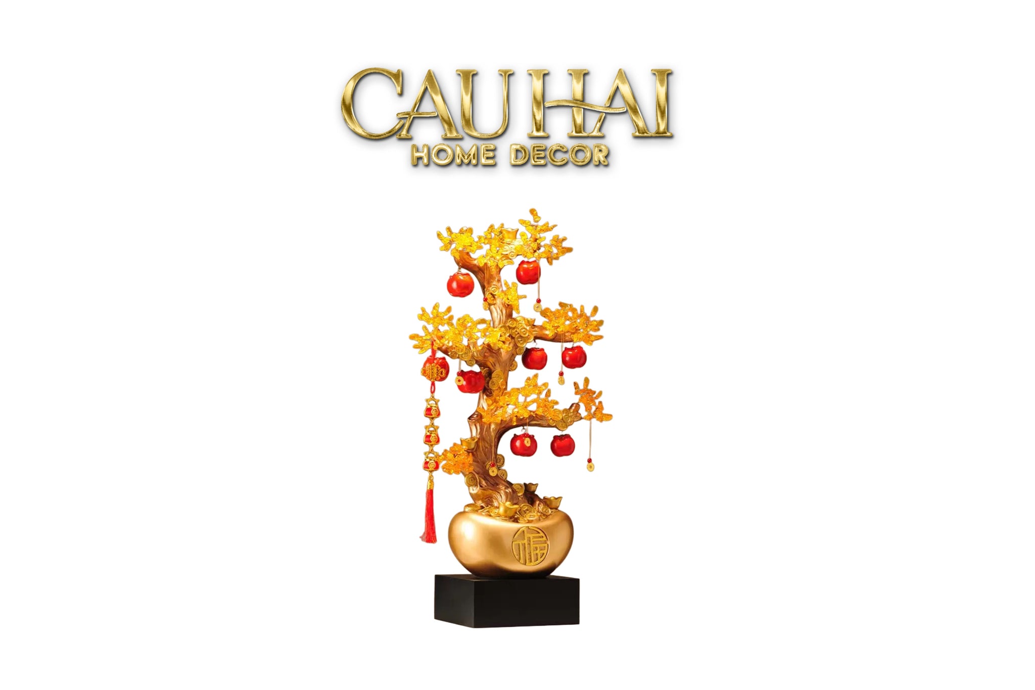 Tết Couture -  Cây Hồng Đính Pha Lê - Đại Ngũ Phúc - Jewelry Persimone Fortune Tree 43x88