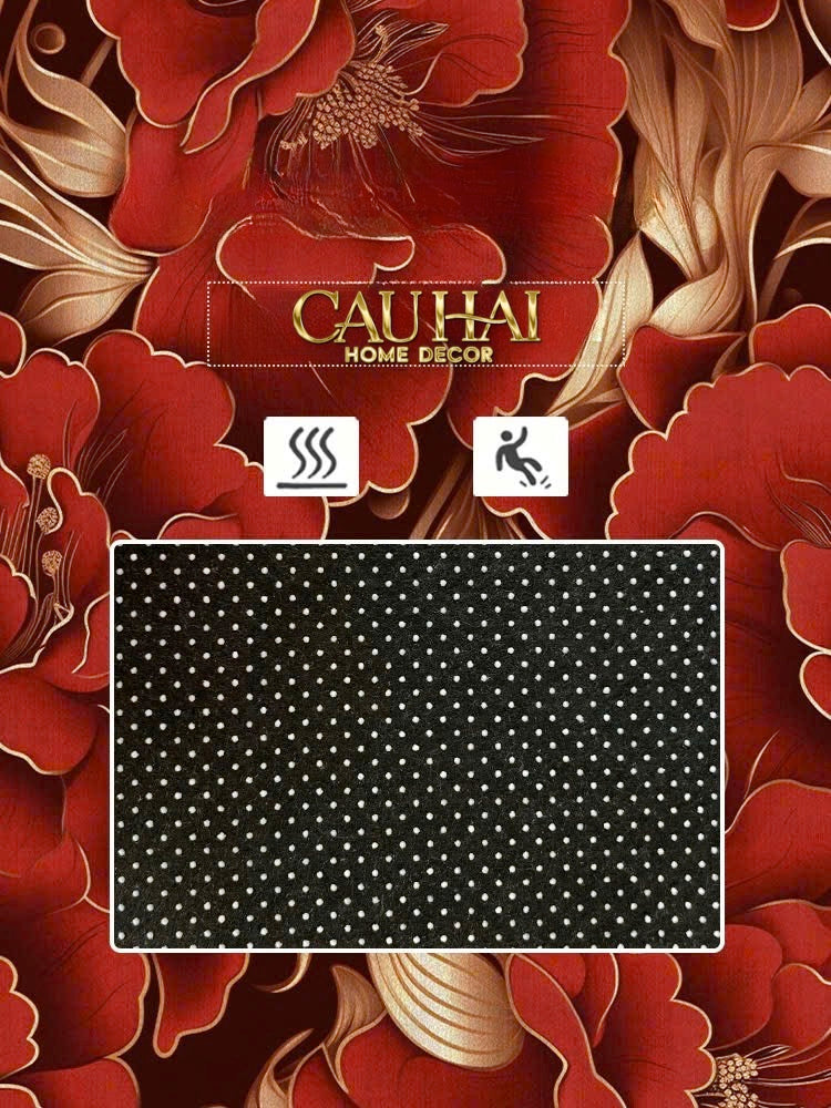 THẢM CỬA NHUNG BỈ 100X140 - LUXUEUX VELOUR TAPIS PIVOINE DU PALAIS - CẬU HAI HOME DECOR