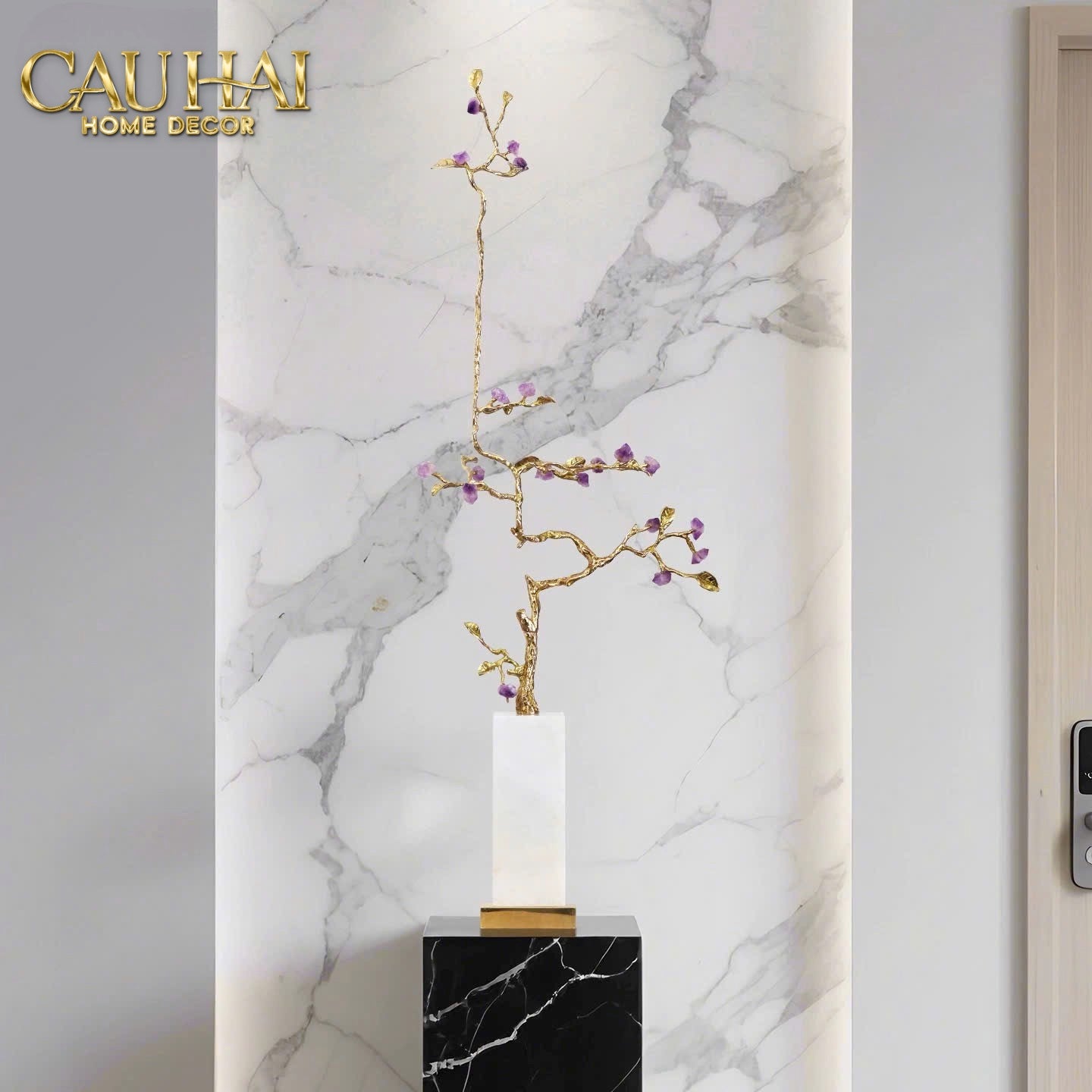 HOME COUTURE - TƯỢNG LÚA MÌ BRASSON ÉPI DORÉ AMÉTHYSTE PREMIÈRE GALERIE - CẬU HAI HOME DECOR