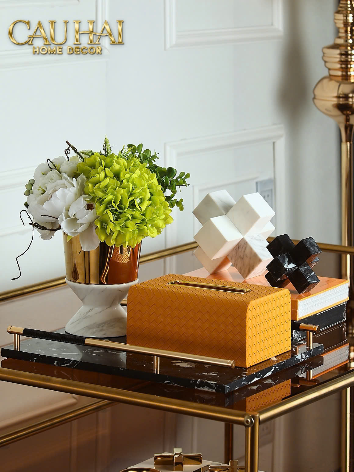 KHAY MARBLE PHANTOM – GOLDEN HANDLES 30×40-CẬU HAI HOME DECOR