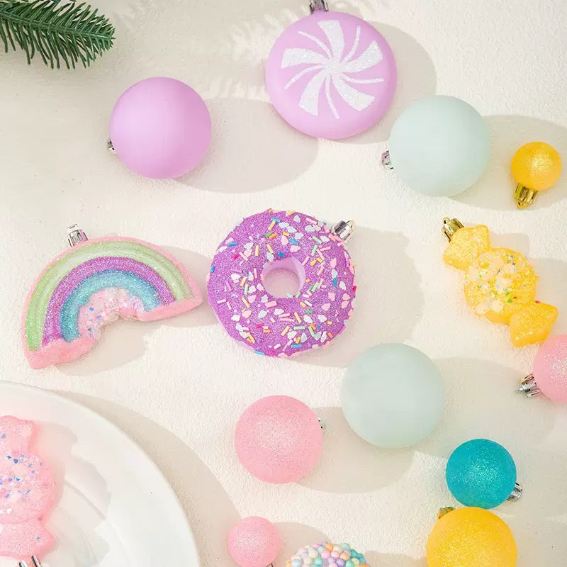 FÊTES COUTURE - SET CHÂU TRANG TRÍ GIÁNG SINH - MACARON BALLS ORNAMENTS - CẬU HAI HOME DECOR