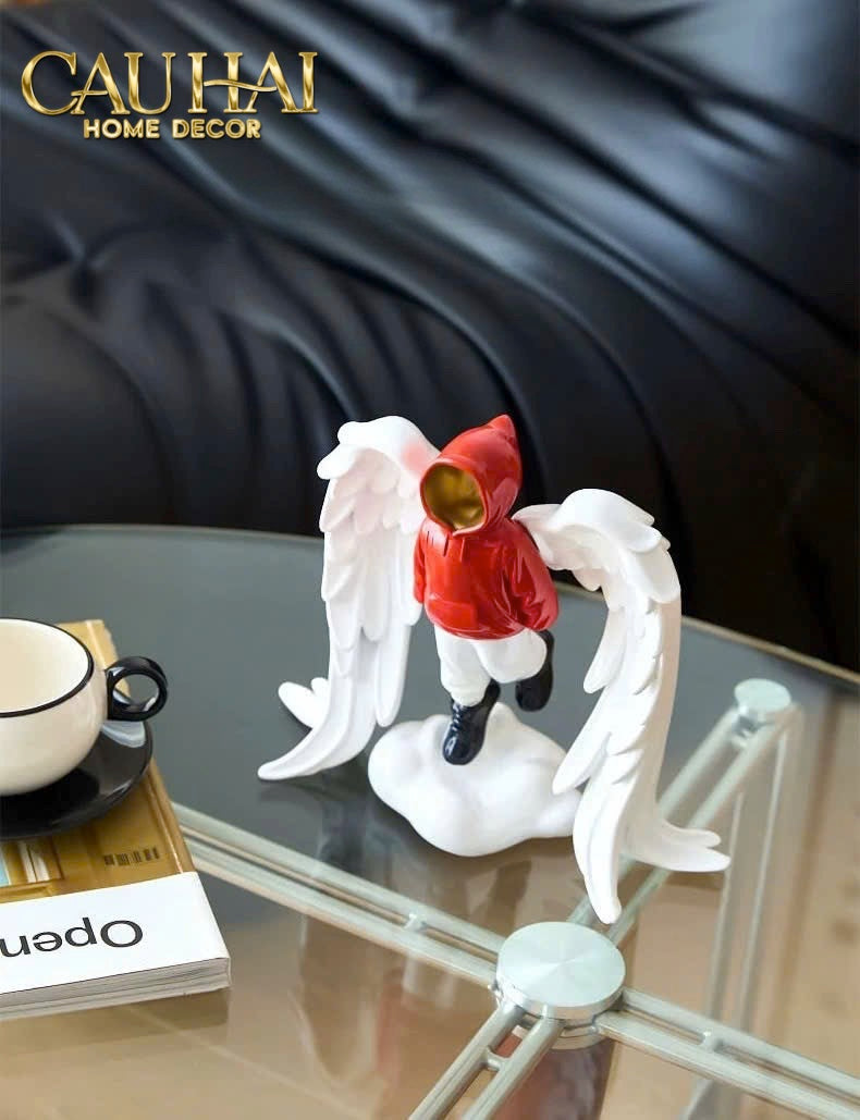 TƯỢNG URBAN STREET ART ANGEL RED HOOD SERAPHIM - CẬU HAI HOME DECOR