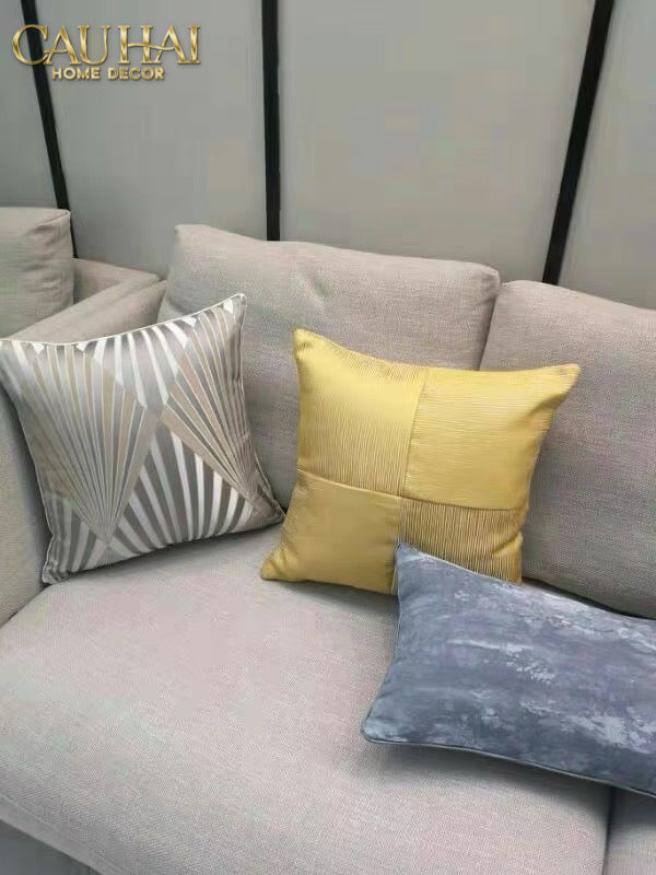 Vỏ Gối Lụa Jacquard Aurum Sunburst 45
