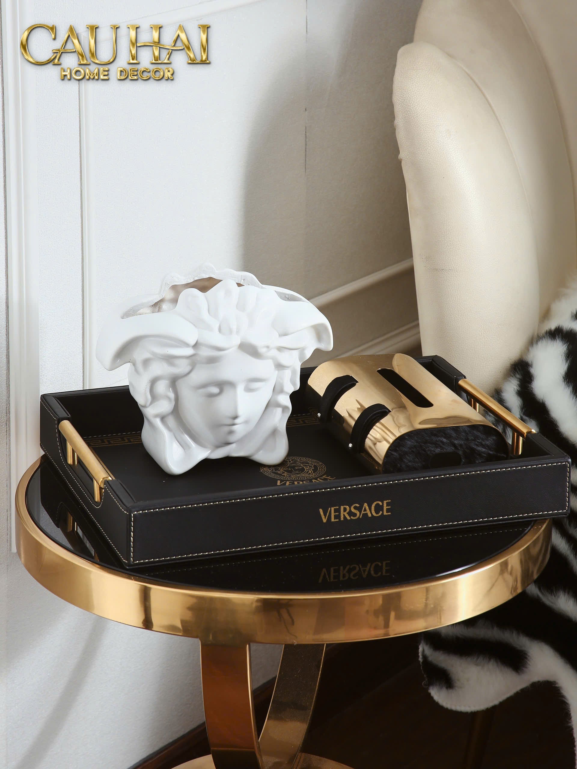 TƯỢNG BÌNH HOA MEDUSA VS SIGNATURE VASE - BLUE / BLANC - CẬU HAI HOME DECOR