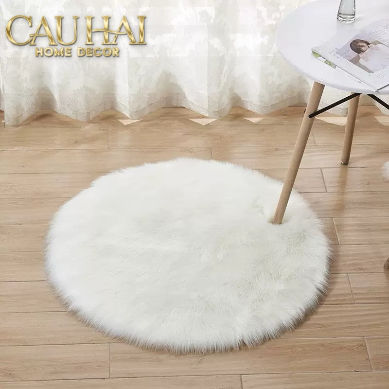 FÊTES COUTURE - THẢM TRÒN LÔNG TUYẾT D100 BLANCHE-NEIGE - CẬU HAI HOME DECOR