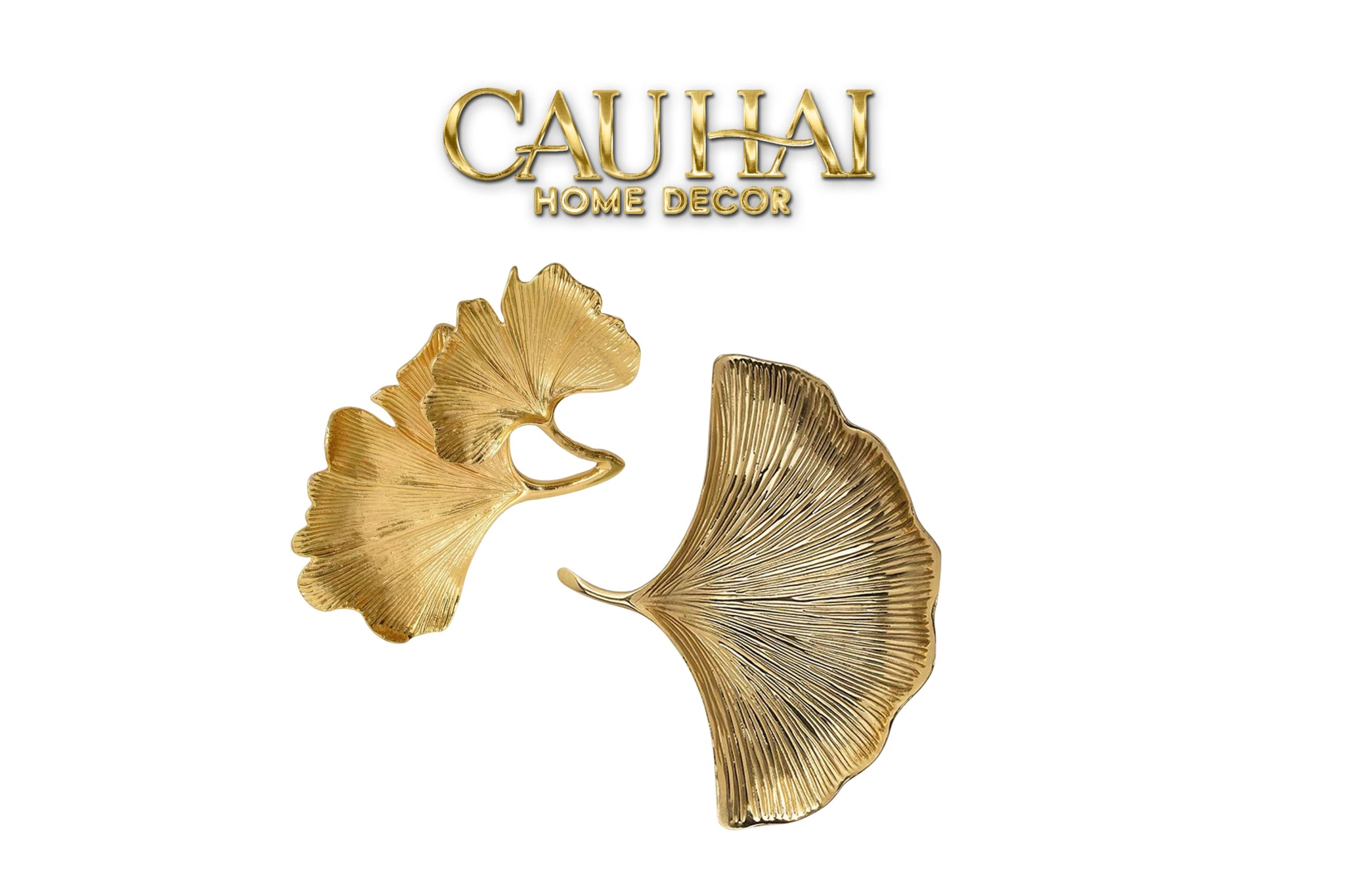 Khay Trang Trí Lá Ngân Hạnh Héritage Ginkgo Lumière D’Or 22x20