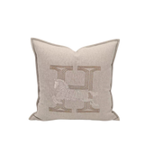 Vỏ Gối Linen Thêu Cheval Équestre Ivory 45x45-VỎ GỐI SOFA-CẬU HAI HOME DECOR-CẬU HAI HOME DECOR