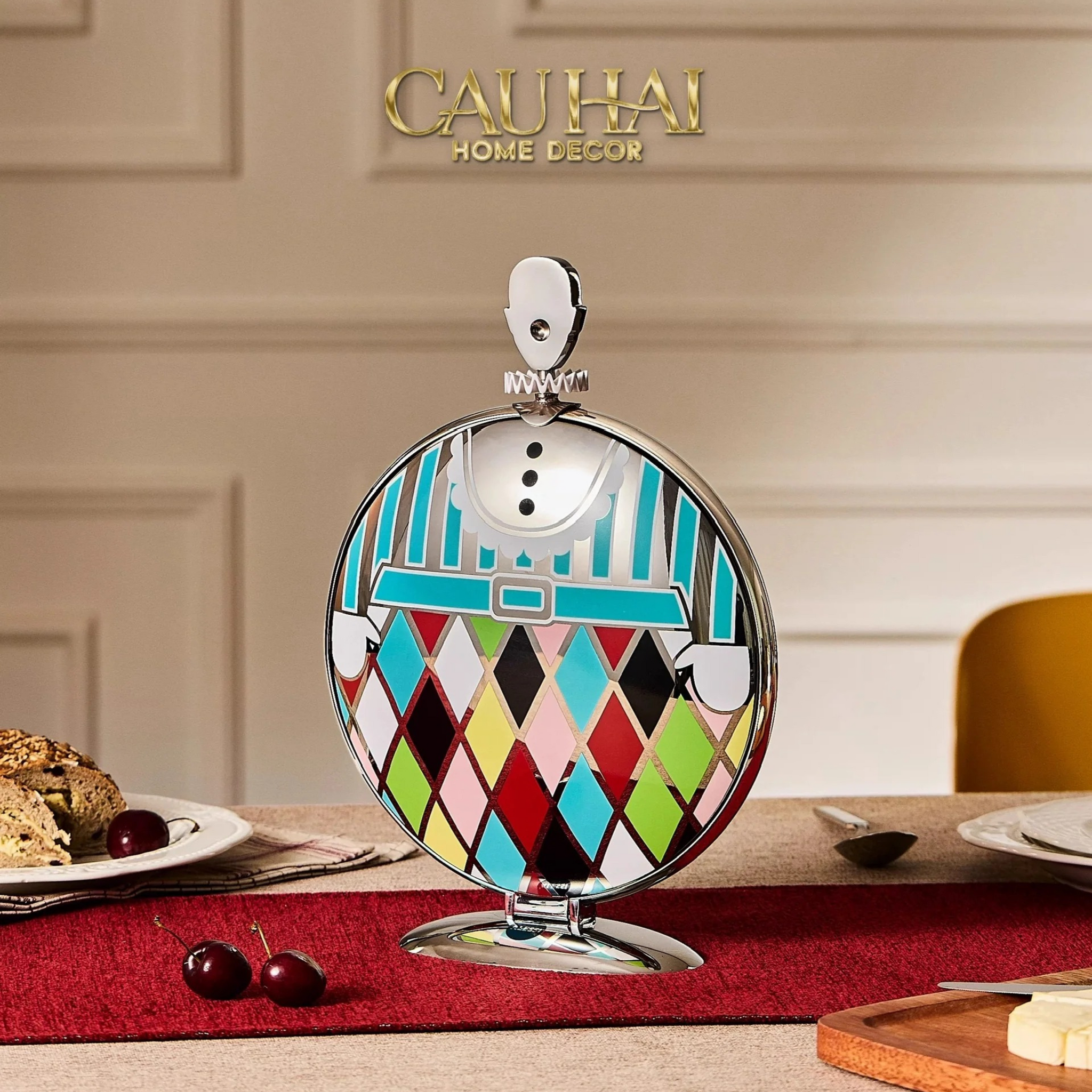 HOME COUTURE - KHAY FRUIT & DESSERT ATELIER HARLEQUIN LMT – CRYSTAL STEEL TRAY - CẬU HAI HOME DECOR