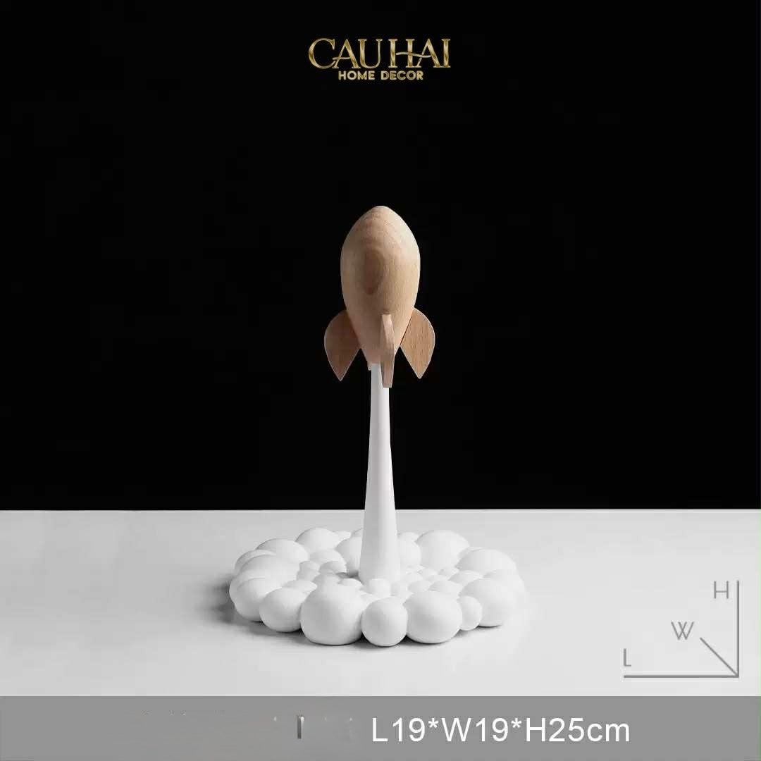 Tượng Tên Lửa Launching Apollo Rocket H25 Straight Ahead-CẬU HAI HOME DECOR