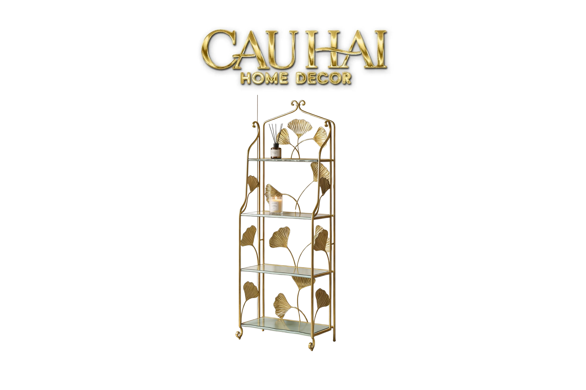 Maison Couture - Kệ Trưng Bày Lá Ngân Hạnh 4 Tầng Ginkgo Royale Étagère 14K