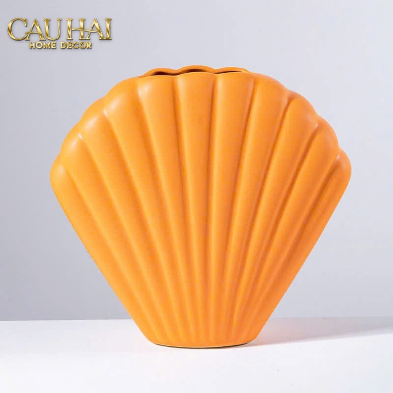 BÌNH HOA VỎ SÒ SIENNA COASTAL SHELL VASE H25 - CẬU HAI HOME DECOR
