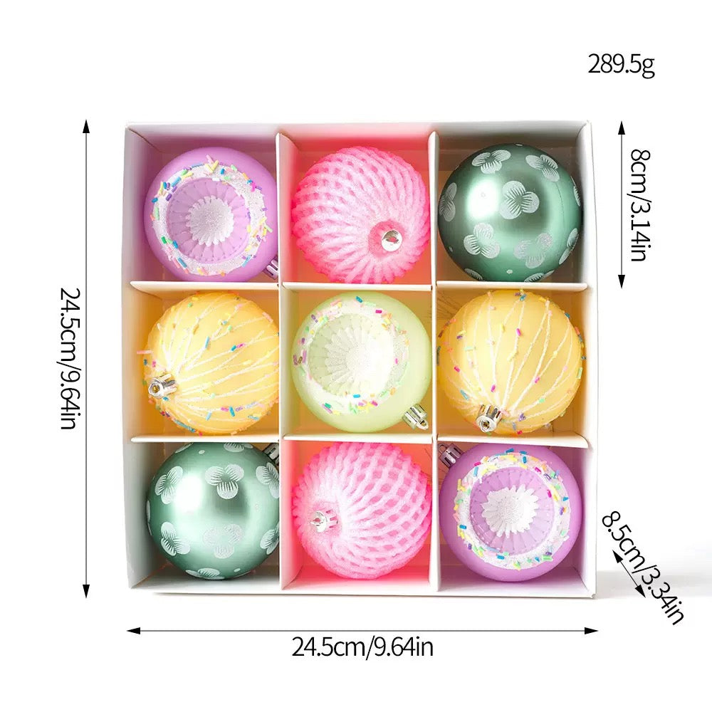 FÊTES COUTURE - SET CHÂU TRANG TRÍ GIÁNG SINH - MACARON BALLS ORNAMENTS - CẬU HAI HOME DECOR