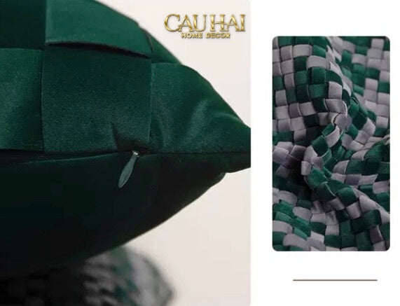 FÊTES COUTURE - VỎ GỐI NHUNG WOVEN MISTLETOE 45-CẬU HAI HOME DECOR