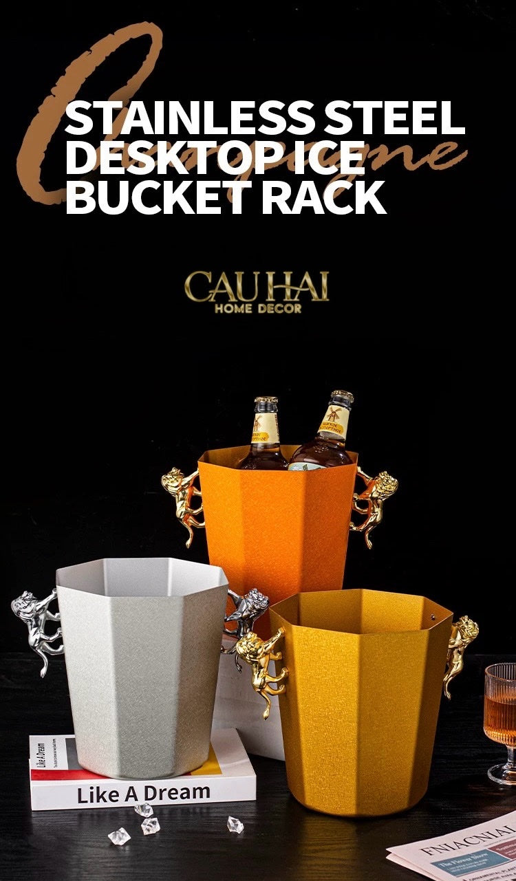 HOME COUTURE - XÔ ĐÁ GOLD LION ICE BUCKET - CẬU HAI HOME DECOR