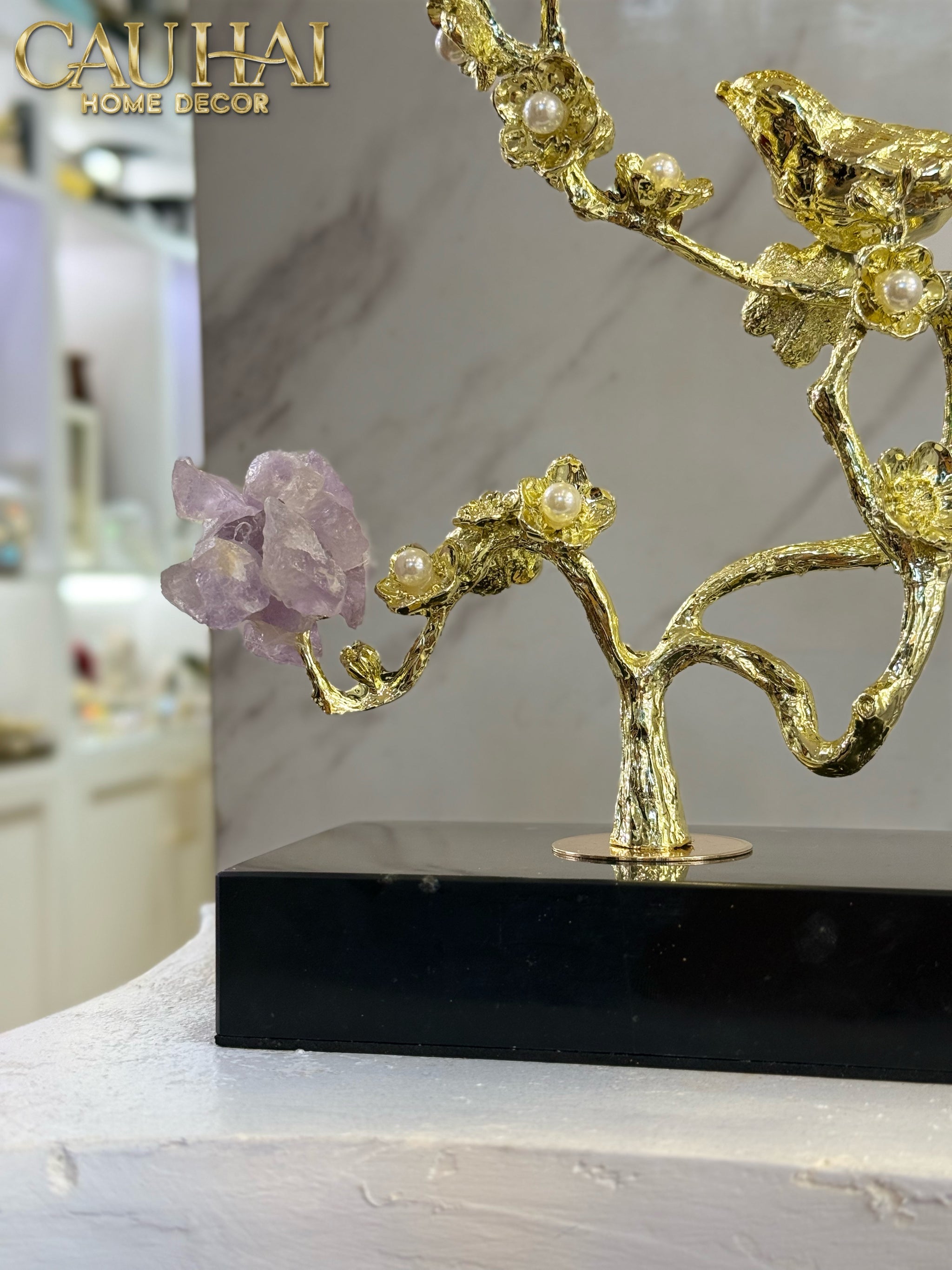 HOME COUTURE - TƯỢNG GEMSTONE CANARI - LA SAISON DORÉE AMETHYST-CẬU HAI HOME DECOR