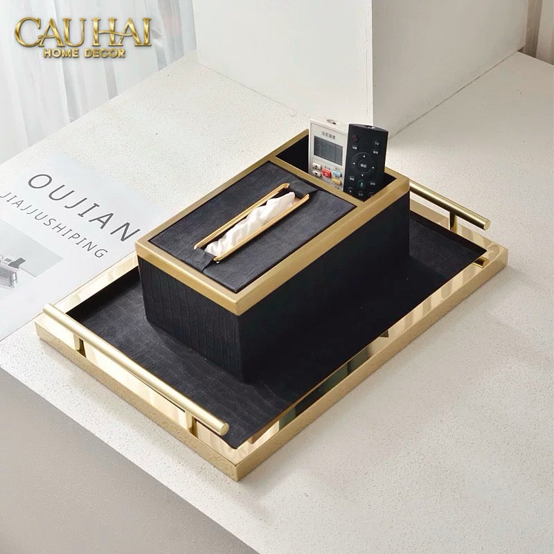 Home Couture - Hộp Khăn Giấy Balvin Prestige Class - Noir / Crème-CẬU HAI HOME DECOR