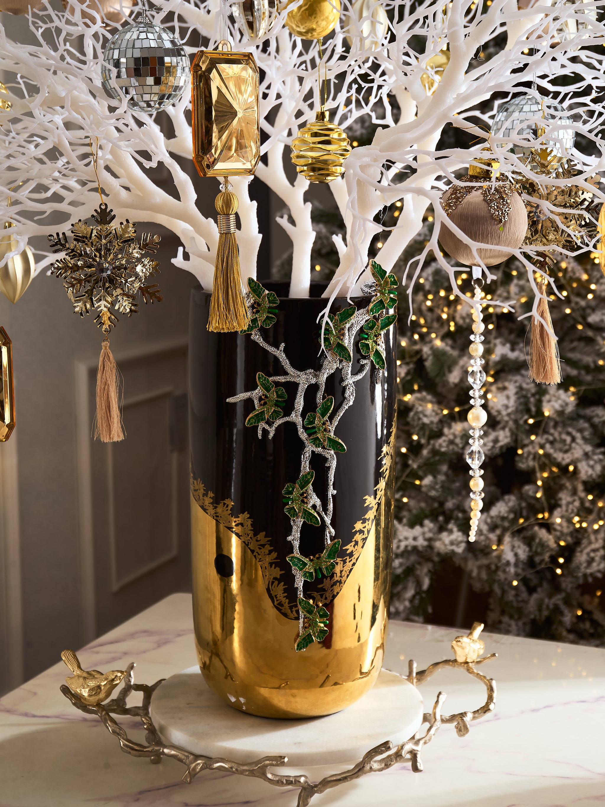 FÊTES COUTURE – SET BÌNH HOA CHRISTMAS L’ARBRE NOIR DORÉ VASE - CẬU HAI HOME DECOR