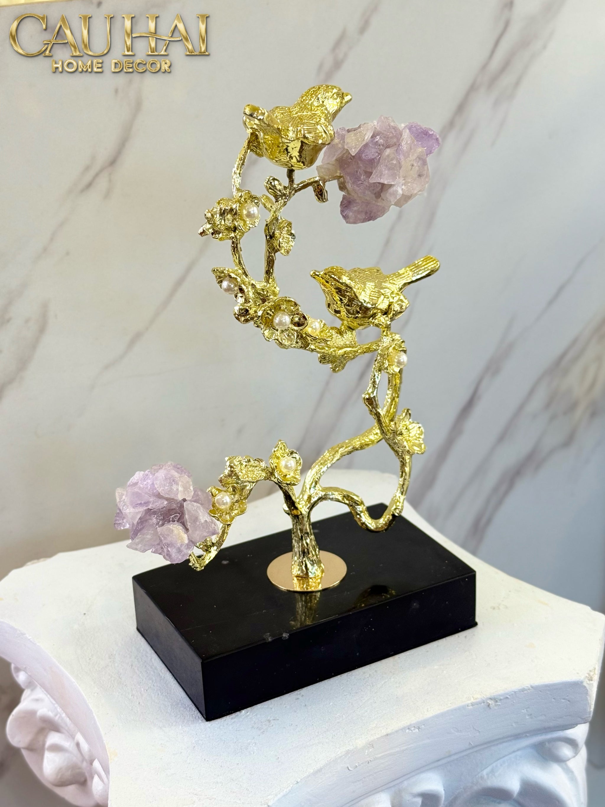HOME COUTURE - TƯỢNG GEMSTONE CANARI - LA SAISON DORÉE AMETHYST-CẬU HAI HOME DECOR