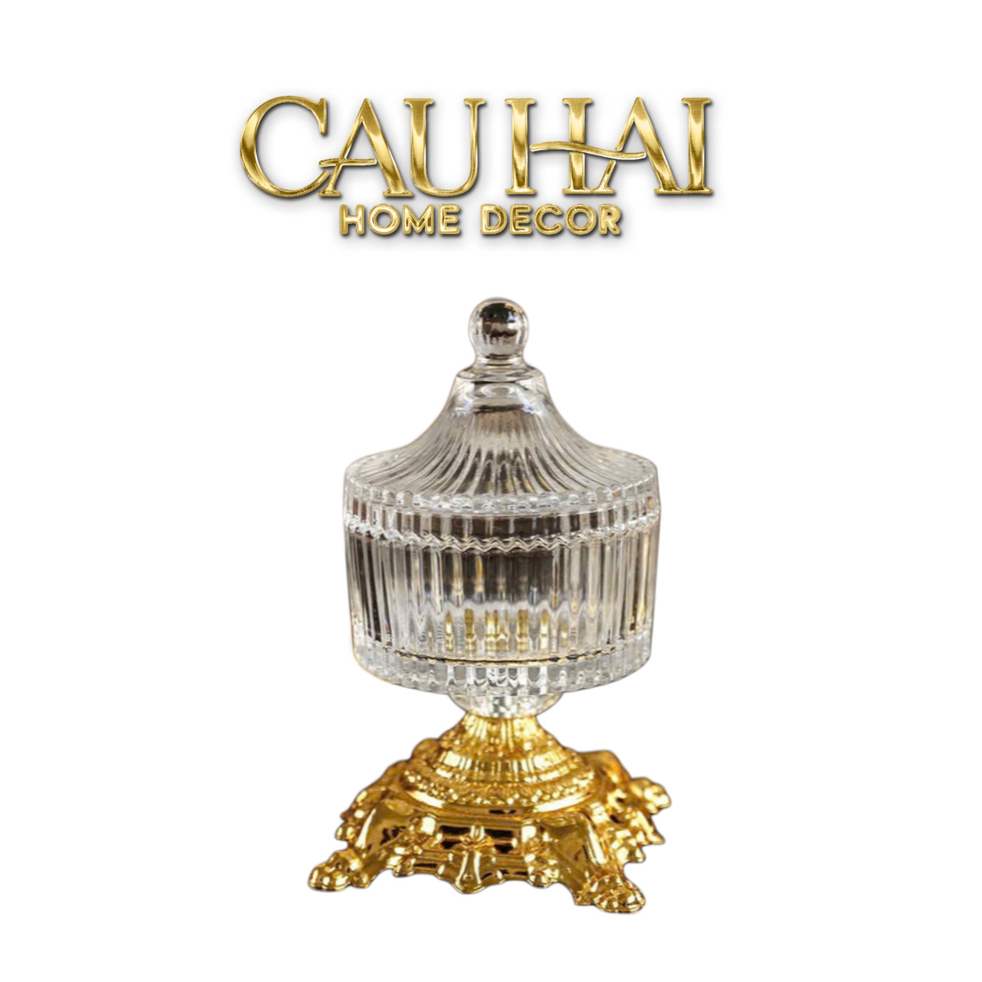 Lọ Keọ Thuỷ Tinh Pedestal Glass Candy Jar H23