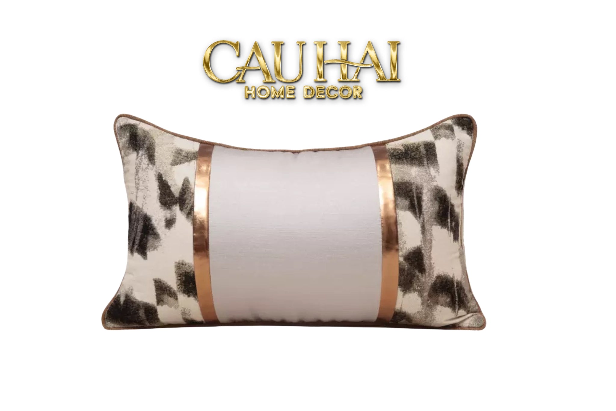 GỐI LỤA JACQUARD OPHELIA CEINTURE MÉTALLIQUE 30x50 - CẬU HAI HOME DECOR