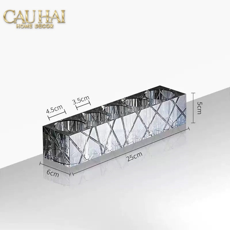 Set Nhà Tắm Pha Lê Pure Cristalleries Cannage Facetté Bathroom Vanity Sets Lọ Bàn Chải 5 Slots