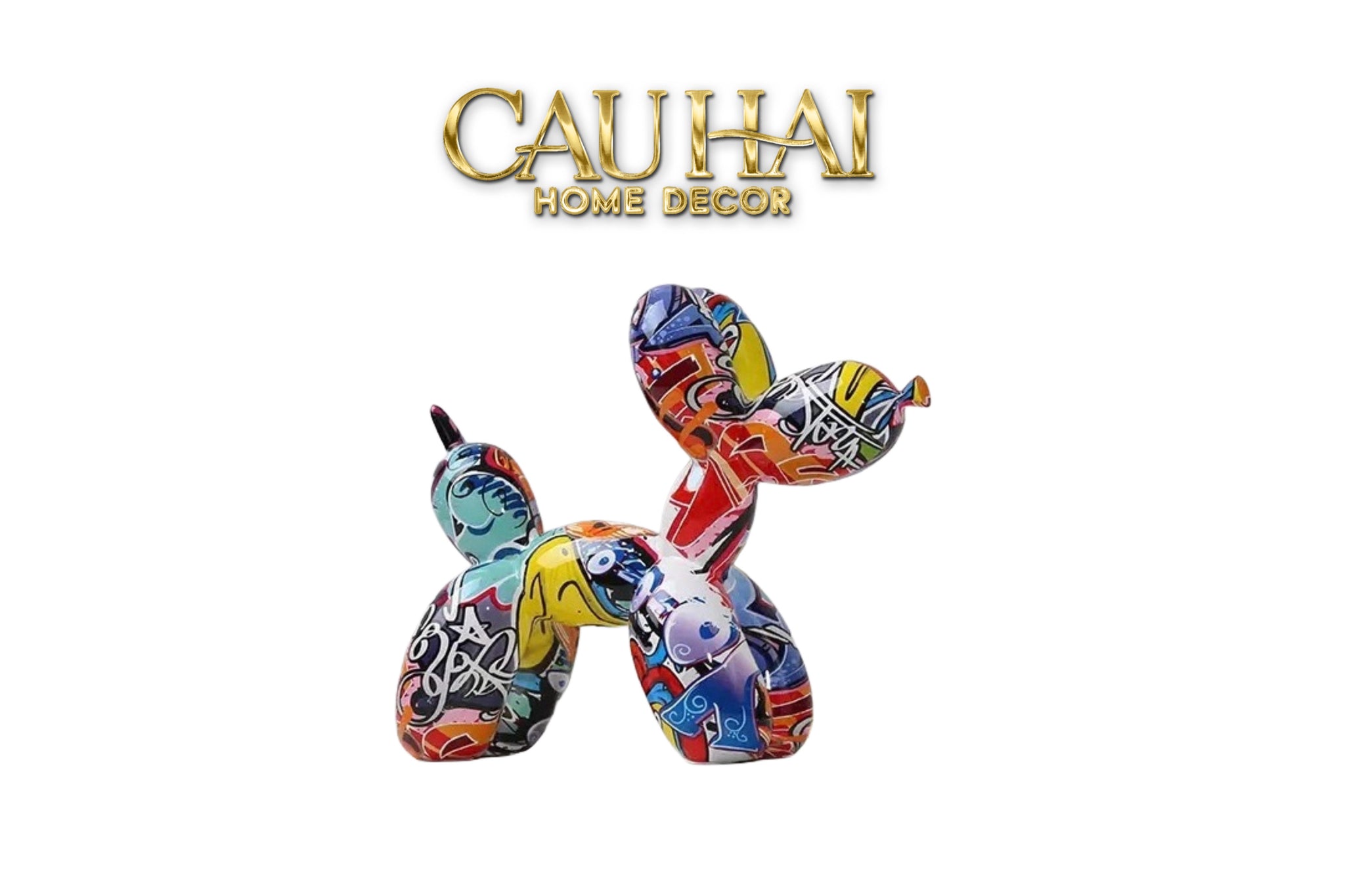 TƯỢNG PUPPY BALLOON URBAN STREET ART GRAFFITI - CẬU HAI HOME DECOR