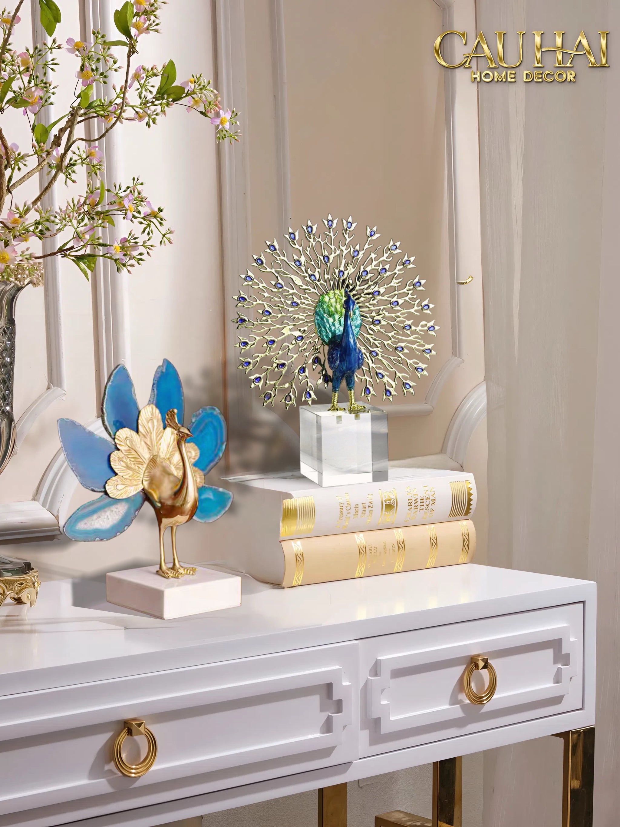 HOME COUTURE - TƯỢNG KHỔNG TƯỚC ĐÁ SAPPHIRE - LE PAON IMPÉRIAL FW25-CẬU HAI HOME DECOR