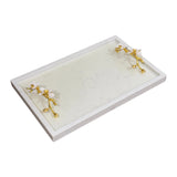 Maison Couture - Khay Đá Marble Chữ Nhật Haute Orchid Golden Branches Decorative Trays 25x40-KHAY TRANG TRÍ-CẬU HAI HOME DECOR-CẬU HAI HOME DECOR