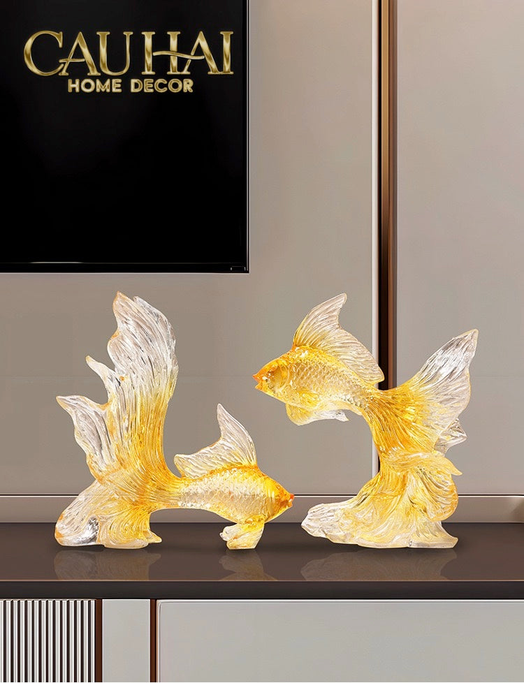 Set Tượng Resin Song Ngư Vượng Phát – Rubis Élégance