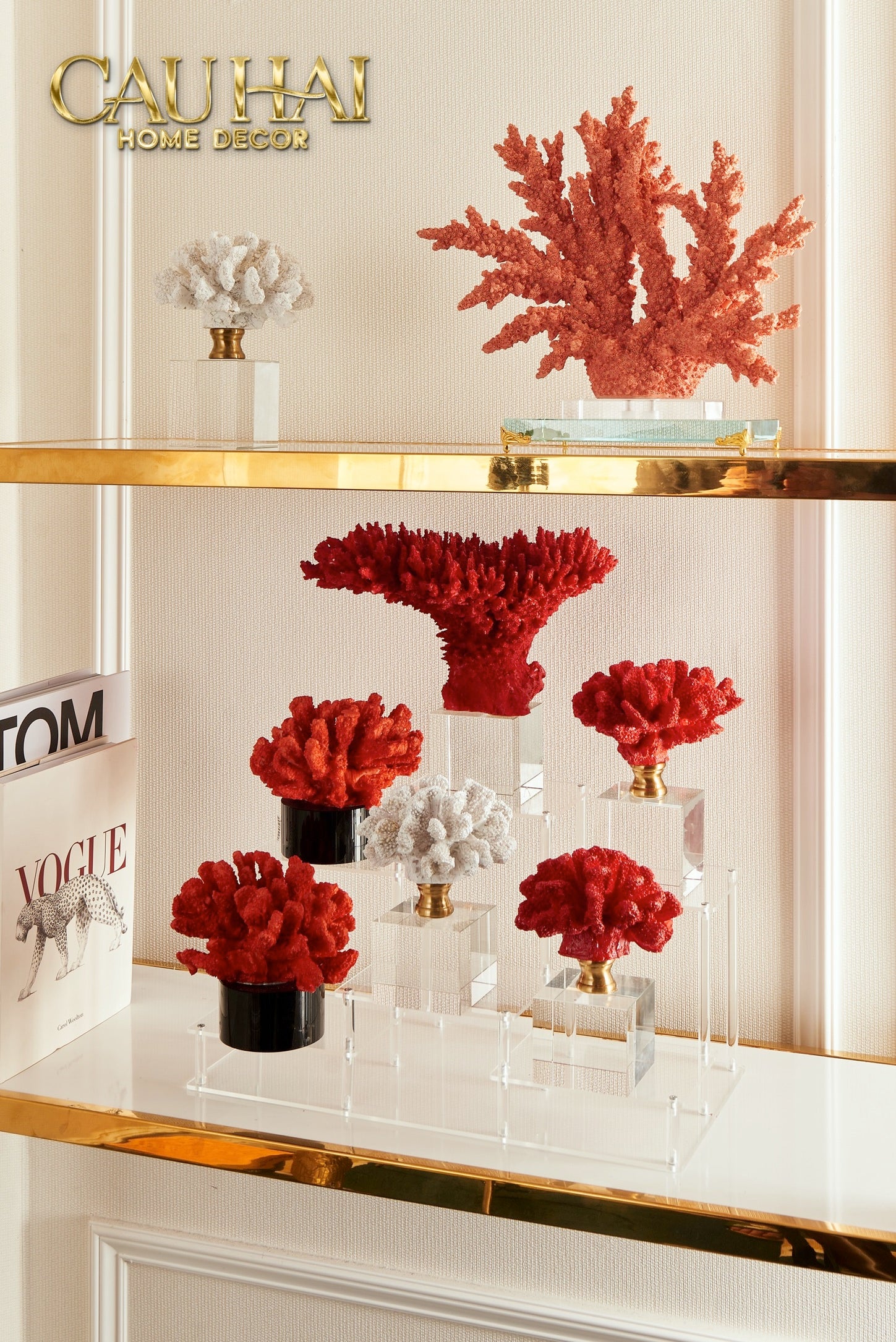 Maison Couture - Tượng San Hô Vương Miện Couronne  Ashen Terra Cristalleries Coral Sculptures 34x12x30