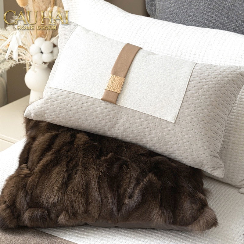 Gối Dệt Vân Équestre Boucle D’Or Greige 30*50