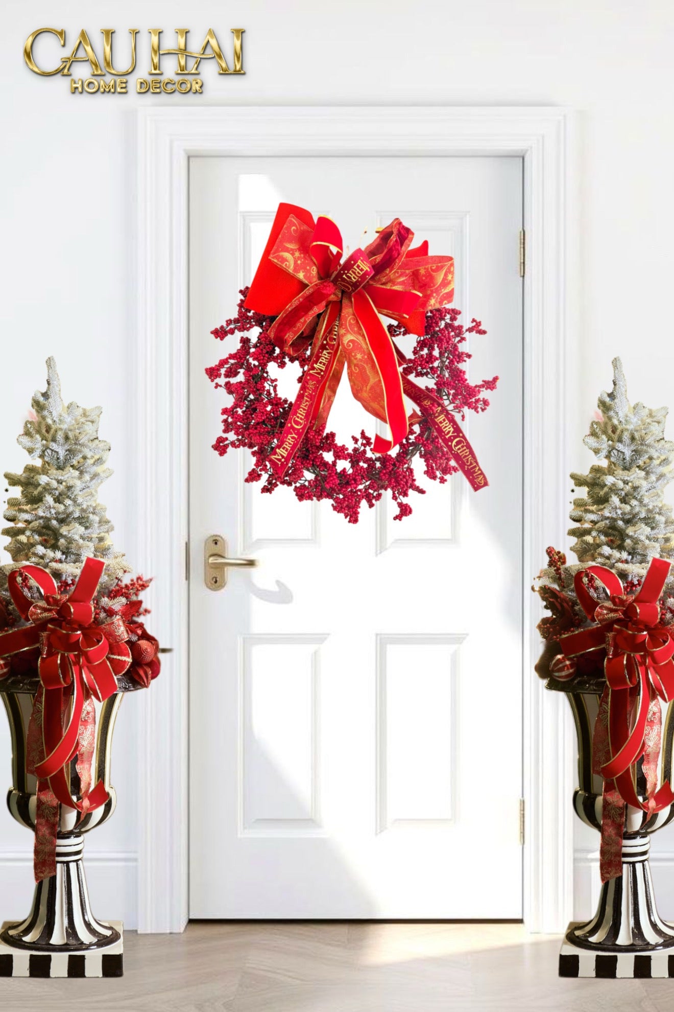 FÊTES COUTURE - VÒNG GIÁNG SINH WINTERBERRY ROYALE WREATH 80CM - CẬU HAI HOME DECOR