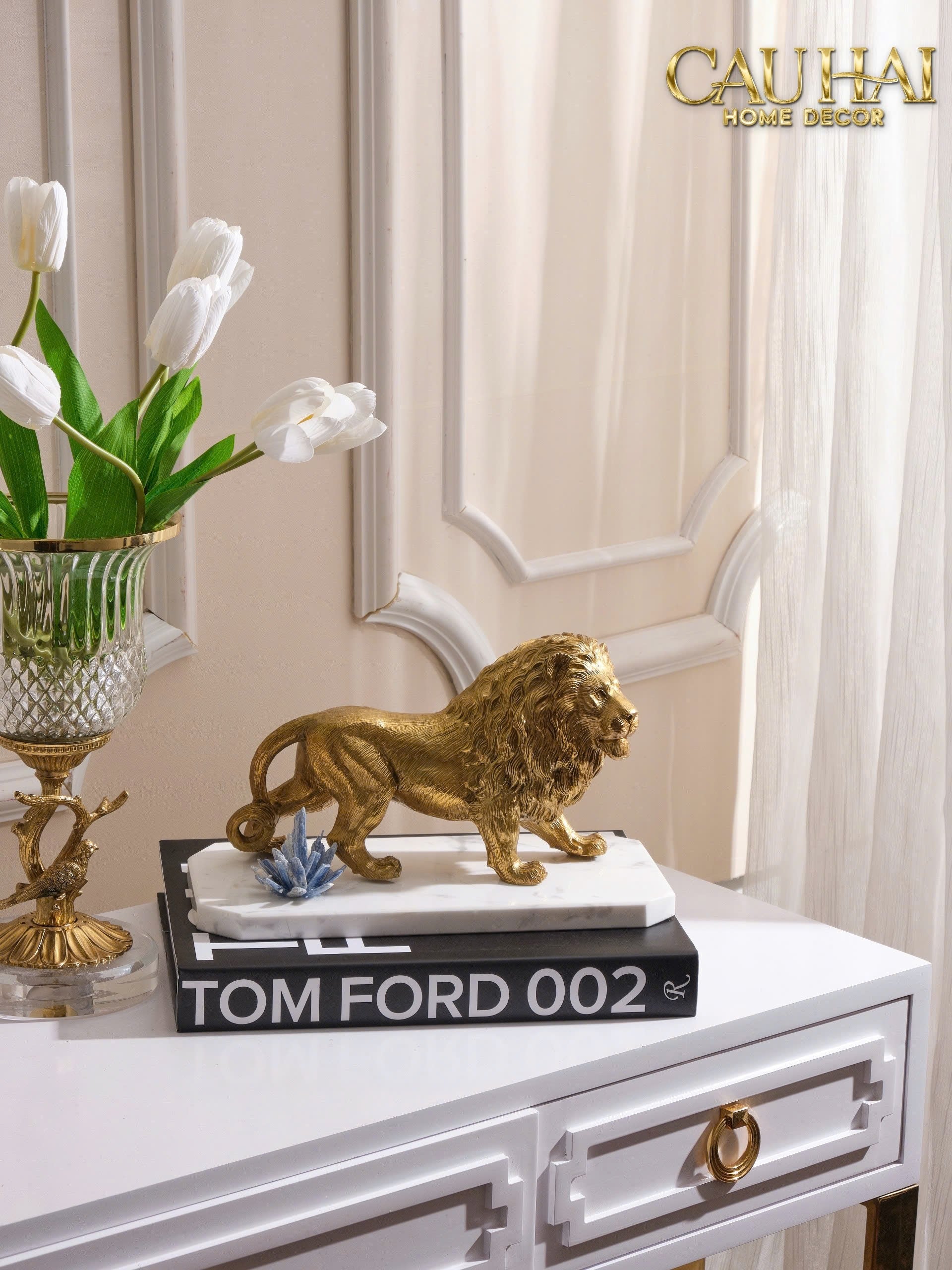 HOME COUTURE - TƯỢNG SƯ TỬ - BRASSON JEWELRY LION KING OF NARNIAN SS25-CẬU HAI HOME DECOR