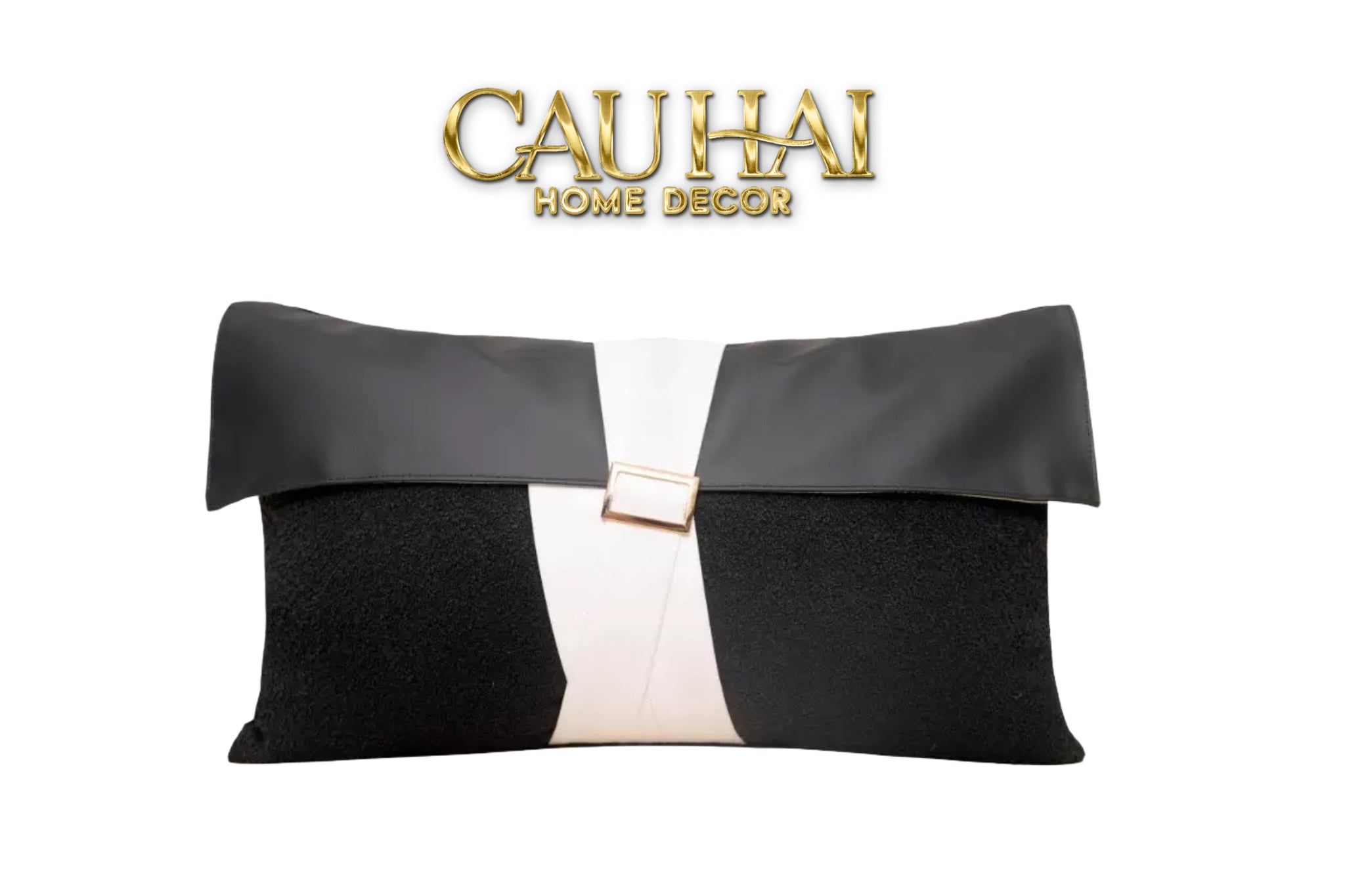 GỐI TWEED LUX LEATHER SAVOIR ENSEMBLE 30X50 - CẬU HAI HOME DECOR