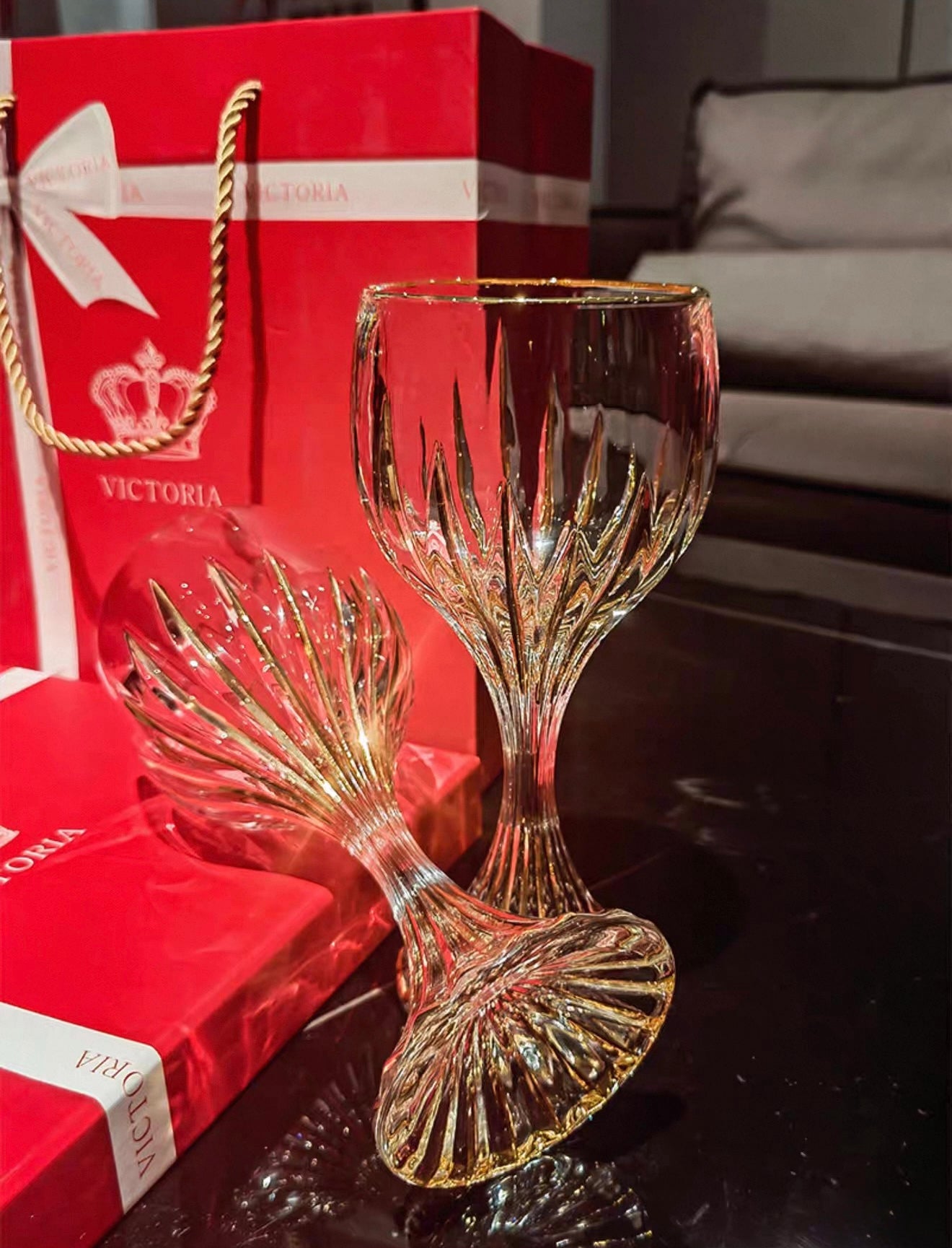 HOME COUTURE - SET 2 LY PHA LÊ BCR VICTORIA FULL BOX - CẬU HAI HOME DECOR