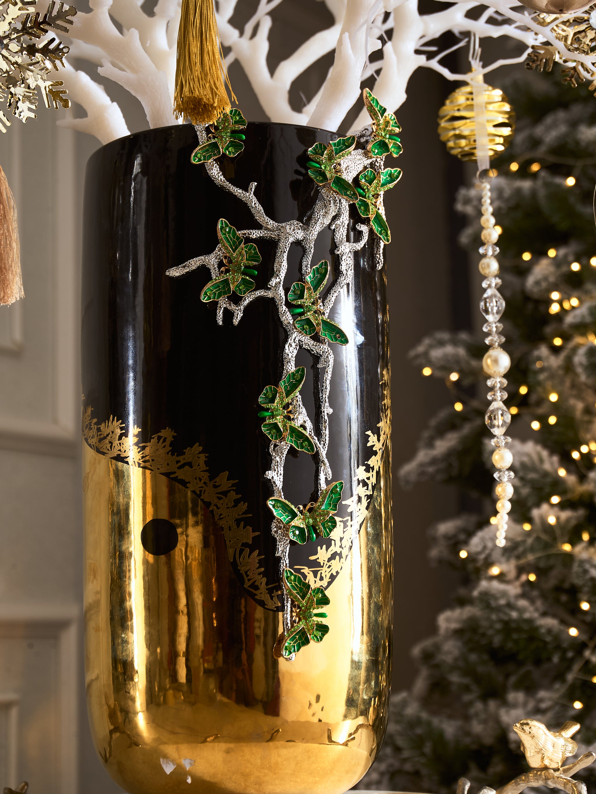 FÊTES COUTURE – SET BÌNH HOA CHRISTMAS L’ARBRE NOIR DORÉ VASE - CẬU HAI HOME DECOR