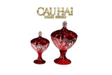 Fêtes Couture - Set 2 Lọ Thuỷ Tinh Ruby Candy Lumiere Plateau-CẬU HAI HOME DECOR