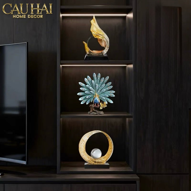 HOME COUTURE - TƯỢNG KHỔNG TƯỚC ROYAL PLUMAGE - EMPRESS FAN-CẬU HAI HOME DECOR