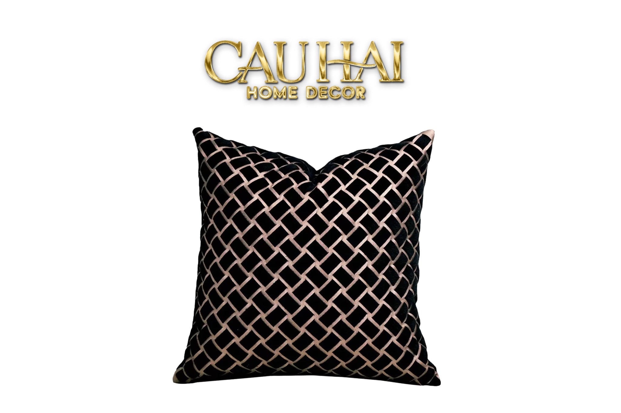 VỎ GỐI DA ATÉLIER LUX FUR ENIGMA LATTICE 45 - CẬU HAI HOME DECOR
