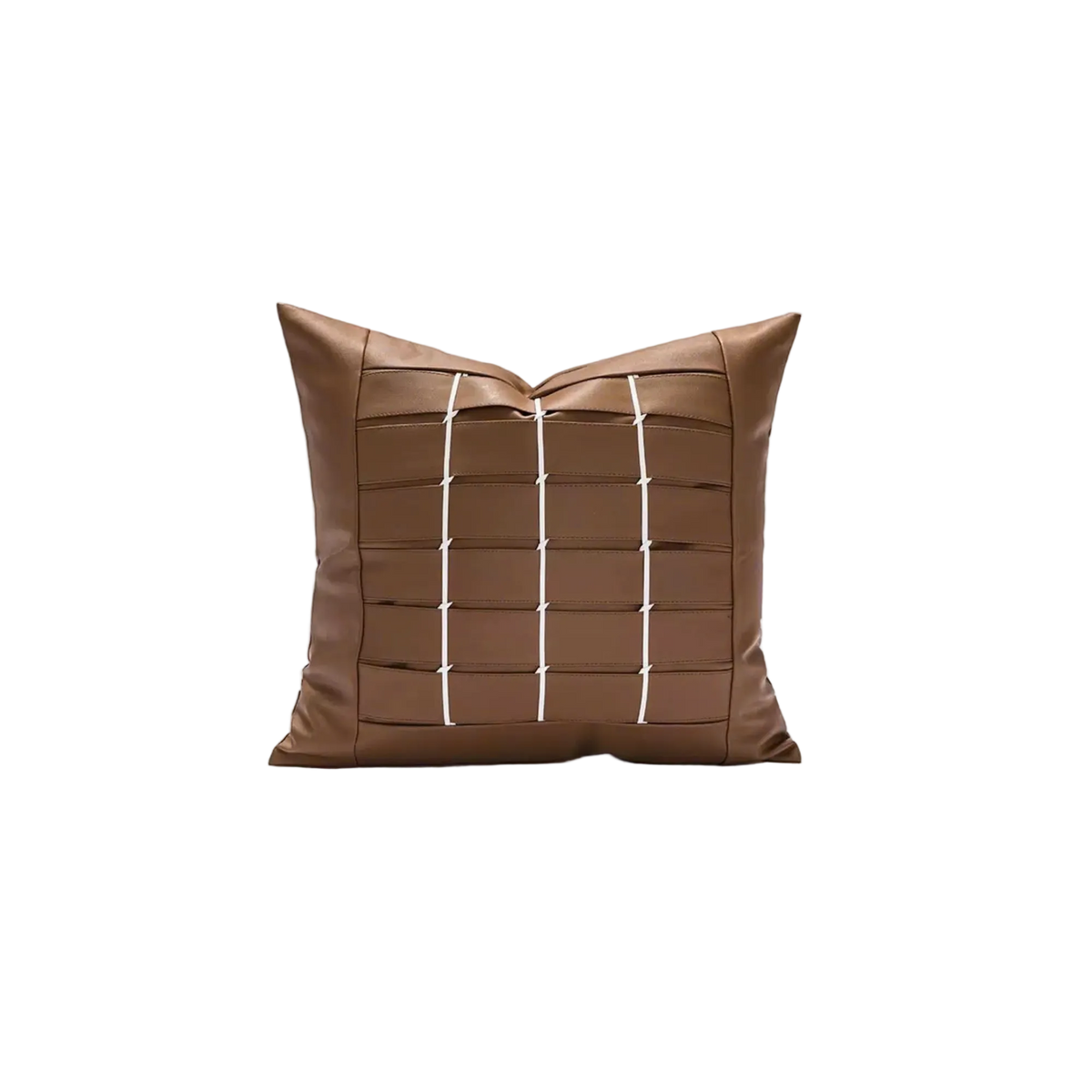 Vỏ Gối Da Quadrillage Cognac Ivory 45x45 – Điểm Nhấn Tinh Tế-VỎ GỐI SOFA-CẬU HAI HOME DECOR-CẬU HAI HOME DECOR
