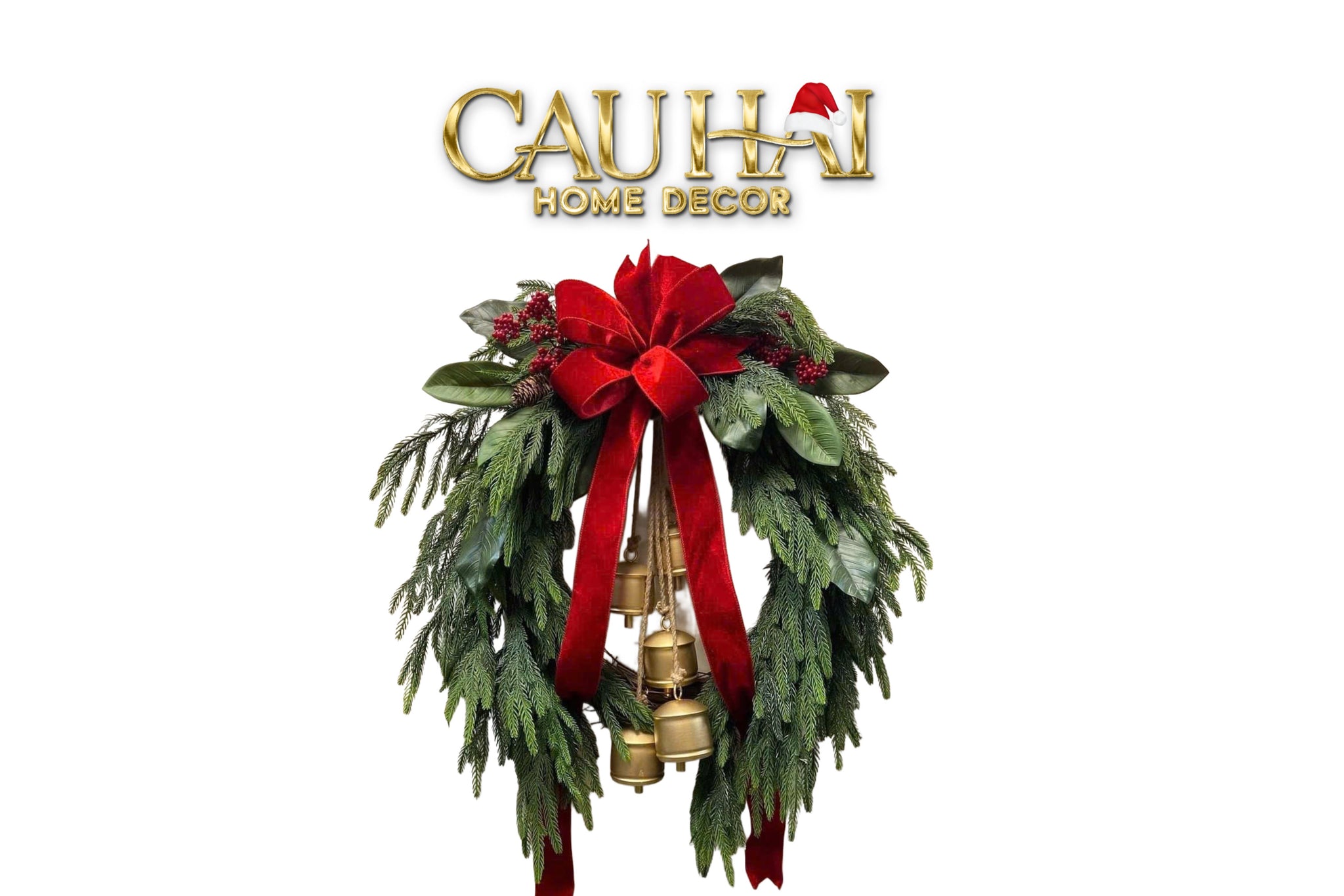 FÊTES COUTURE - VÒNG GIÁNG SINH GREENERY BELL SWAG - CẬU HAI HOME DECOR