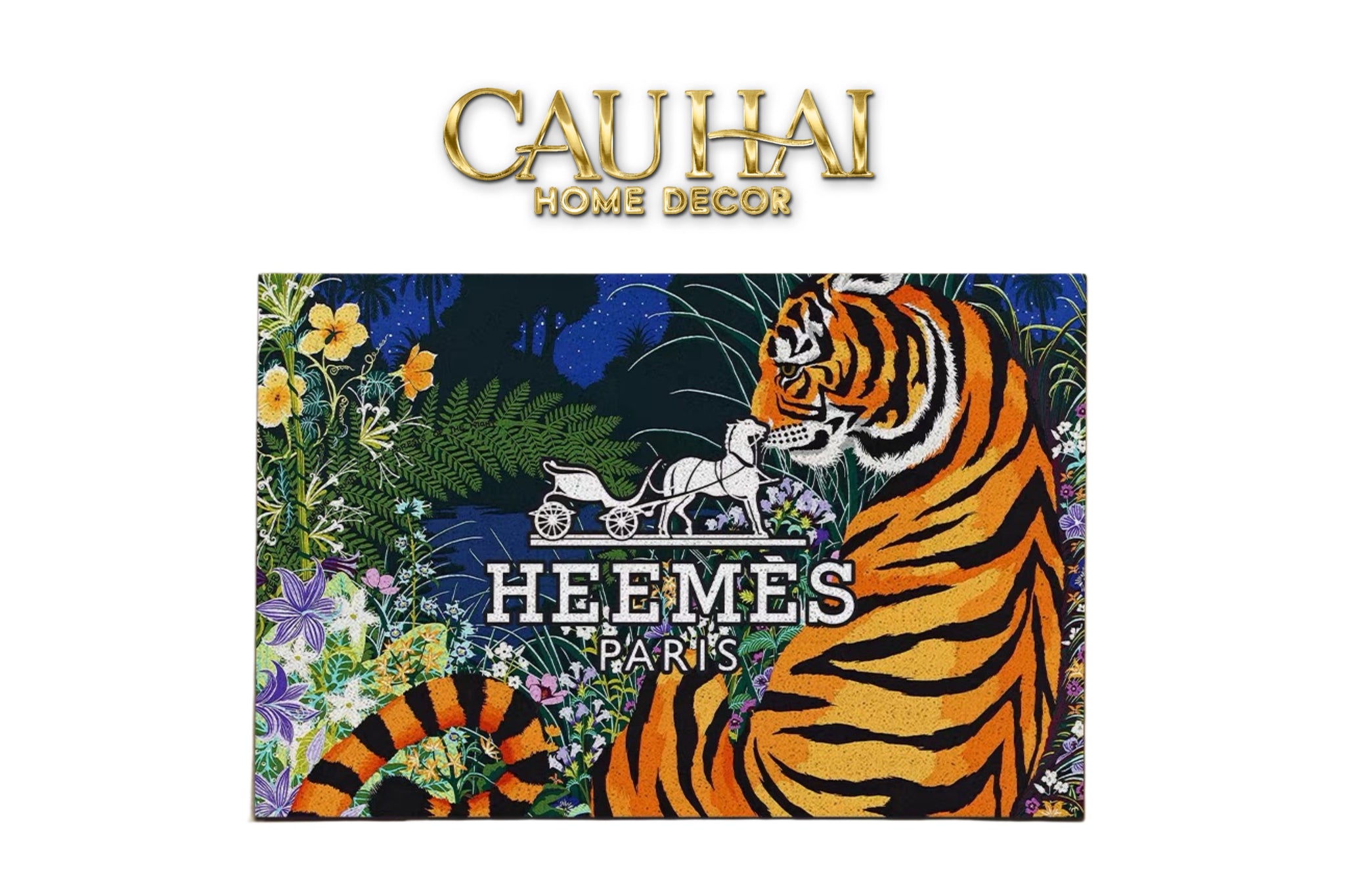 THẢM CỬA MICROFIBER 50x80 - LE TIGRE DU BENGALE - CẬU HAI HOME DECOR