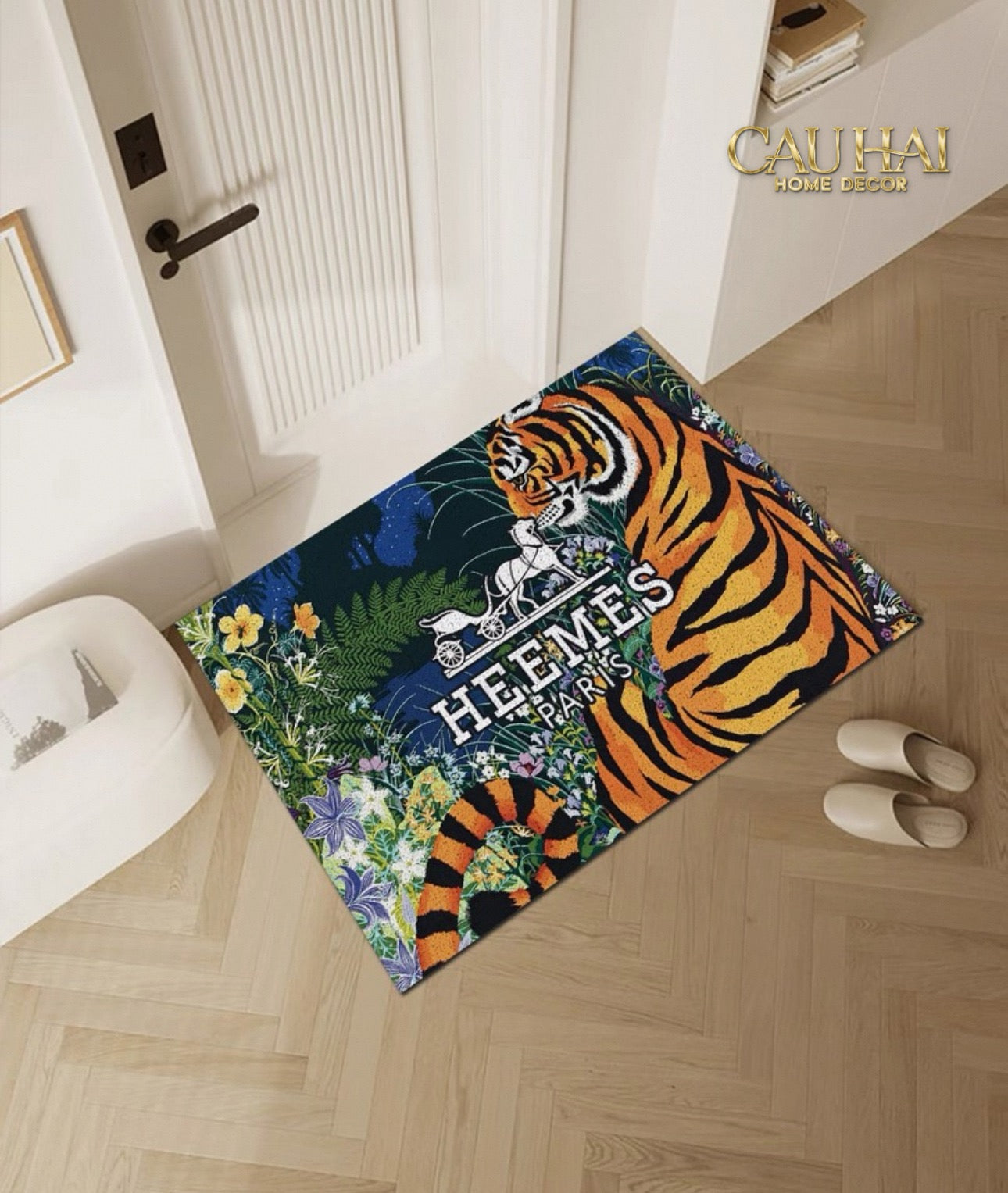 THẢM CỬA MICROFIBER 50x80 - LE TIGRE DU BENGALE - CẬU HAI HOME DECOR