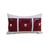 Vỏ Gối Leather Cadre Bordeaux Ivory 30x50-Gối Trang Trí-CẬU HAI HOME DECOR-CẬU HAI HOME DECOR