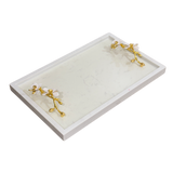 Maison Couture - Khay Đá Marble Chữ Nhật Haute Orchid Golden Branches Decorative Trays 22x37-KHAY TRANG TRÍ-Đối tác tại Trung Quốc theo từng đơn đặt hàng-CẬU HAI HOME DECOR