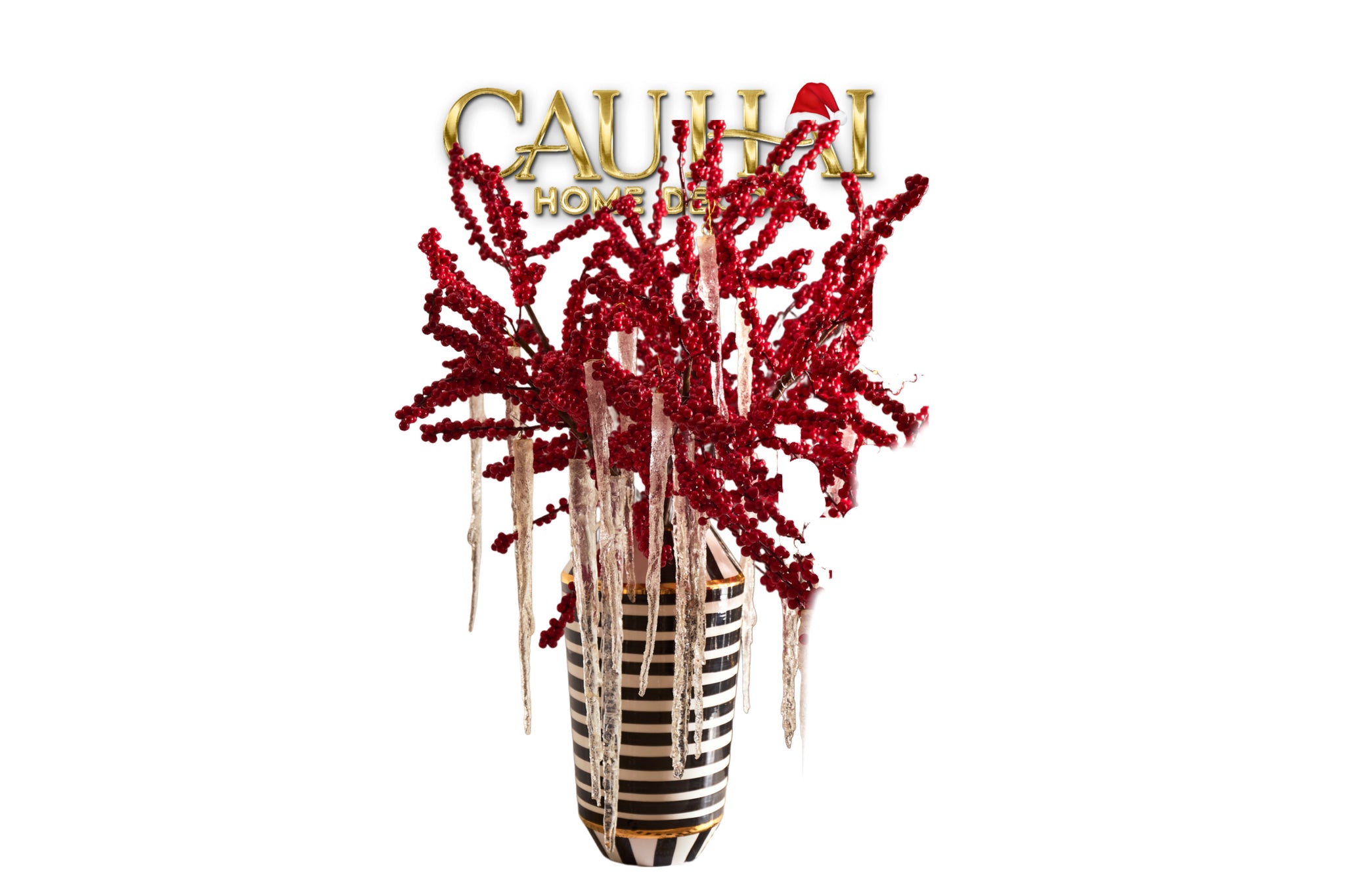 FÊTES COUTURE - SET BÌNH VÀ HOA WINTERBERRY ICICLE H40 - CẬU HAI HOME DECOR