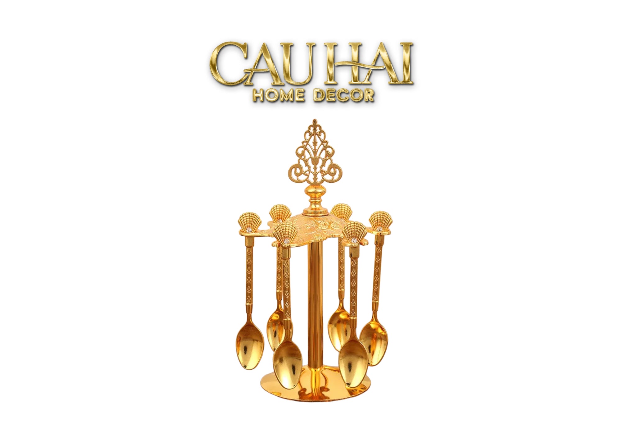 SET MUỖNG PERSIAN GOLD COFFEE SPOON BABYLON 6PCS - CẬU HAI HOME DECOR