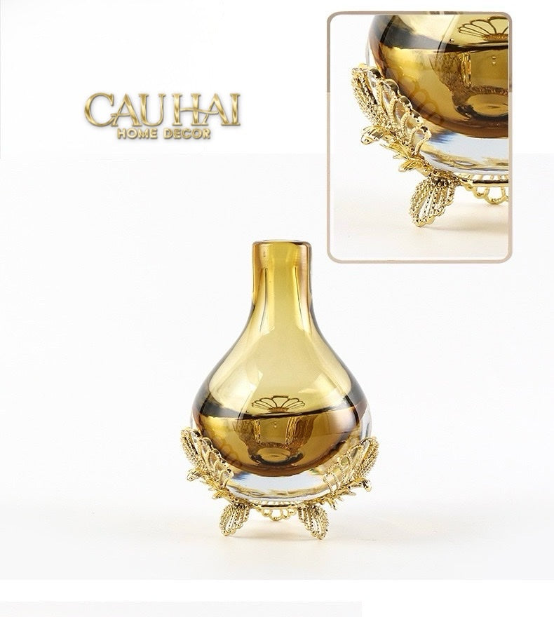 ELYSIAN - BÌNH HOA PHA LÊ CRYSTAL AURUM PETALS - CẬU HAI HOME DECOR