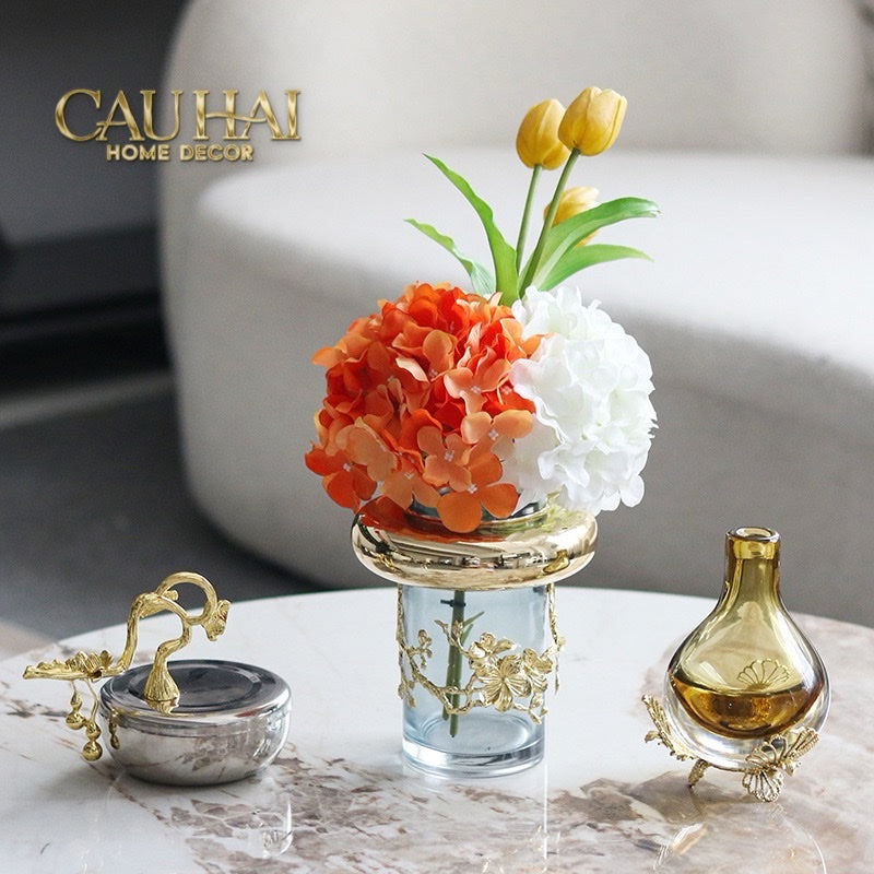 ELYSIAN - BÌNH HOA PHA LÊ CRYSTAL AURUM PETALS - CẬU HAI HOME DECOR
